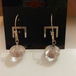 Lamp work glass beads with sterling ear wires
